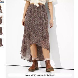 AE HIGH-WAISTED ASYMMETRICAL MIDI SKIRT